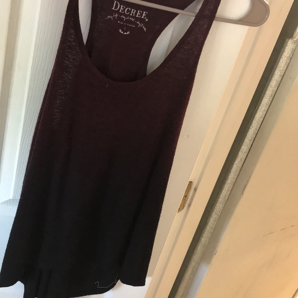 Ombré maroon racer back tank